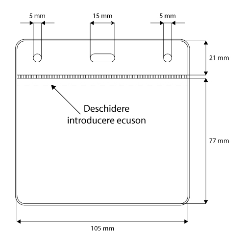 POCKET IN SOFT PVC 105X75 MM (A7), 0,18 MM MATERIAL THICKNESS