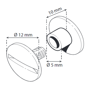 PLASTIC RIVET FOR FASTENING 10 MM MATERIALS THICKNESS