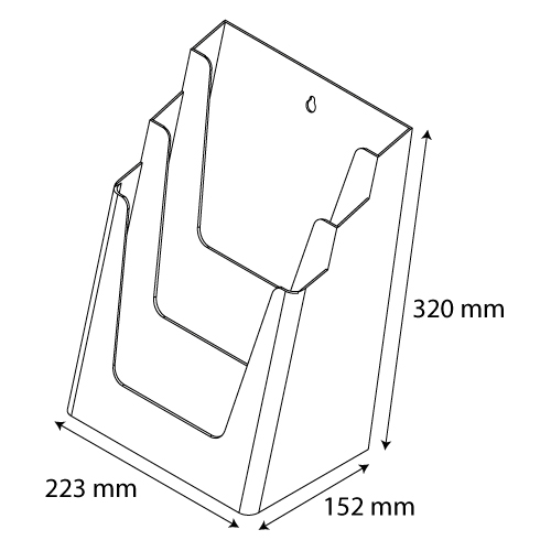 BROCHURE HOLDER 3X A4 POCKETS; TRANSPARENT