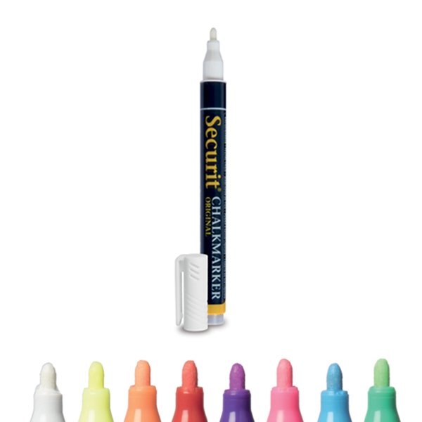 LIQUID CHALK MARKER, WHITE, 1 MM TIP THICKNESS