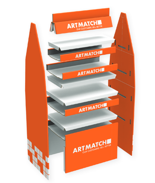 24 KG CORRUGATED CARDBOARD DISPLAY 450x600x1400+150 MM HEADER