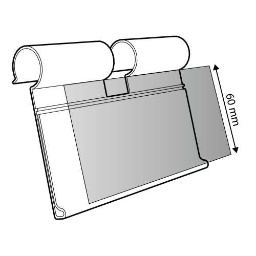 LABEL HOLDER, 60x80 MM, FOR MAX 6 MM HOOKS DIAMETER; TRANSPARENT