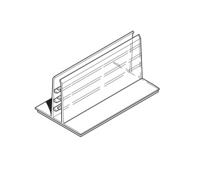 LARGE SIGN GRIPPER, LENGTH 100 MM, BASE WIDTH 40 MM, FOR THICKNESS BETWEEN 3-5 MM