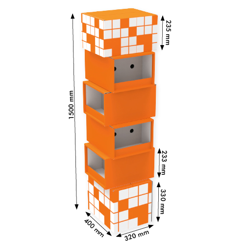 20 KG, MODULAR DISPLAY 400X320X1500 MM