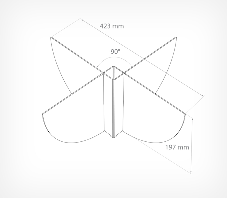 DIVIDERS SET FOR SECTION SPHERE 407 MM DIAMETER