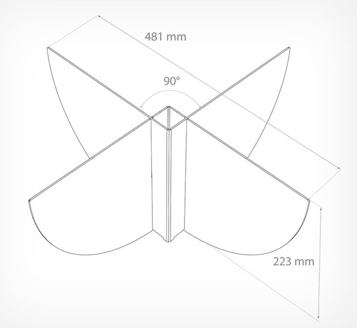 DIVIDERS SET FOR SECTION SPHERE 460 MM DIAMETER