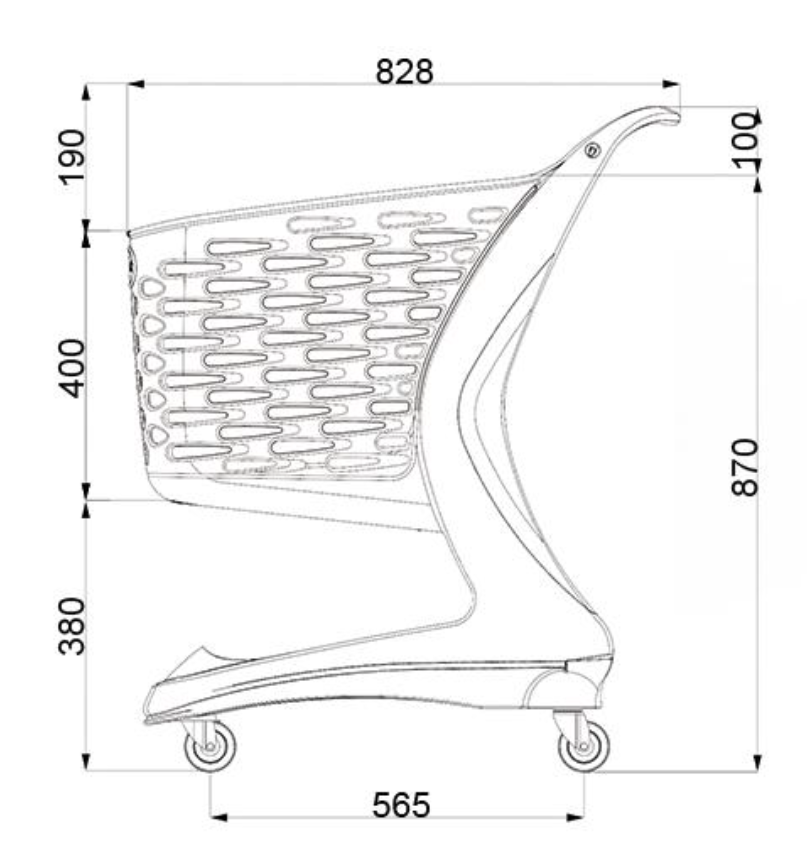 SHOPPING CART 80 L WITHOUT COIN LOCK