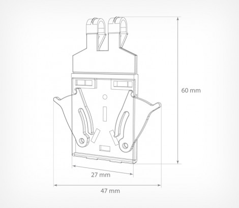 ANTITHEFT LABEL 27X60 MM PLASTIC SUPPORT FOR "T" HOOK