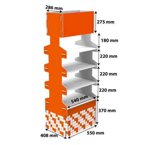 20 KG, HDF DISPLAY 408X550X1485 MM