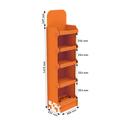 100 KG, HDF DISPLAY 322X466X1410+249 MM