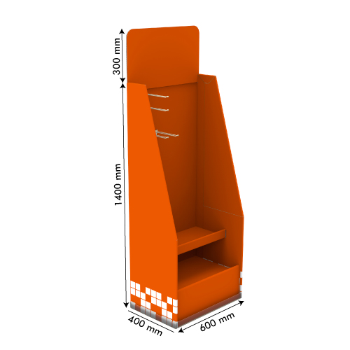 28 KG, CARDBOARD DISPLAY 400x600x1400+300 MM