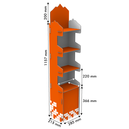 40 KG, HDF DISPLAY, 285X215X1157+200 MM