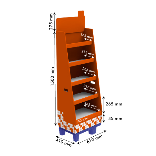 25 KG,CARDBOARD DISPLAY 400X600X1500+275 MM HEADER