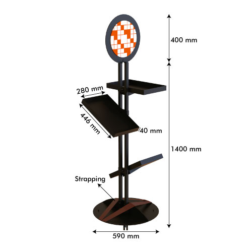 15 KG, METAL DISPLAY 590x590x1800 MM