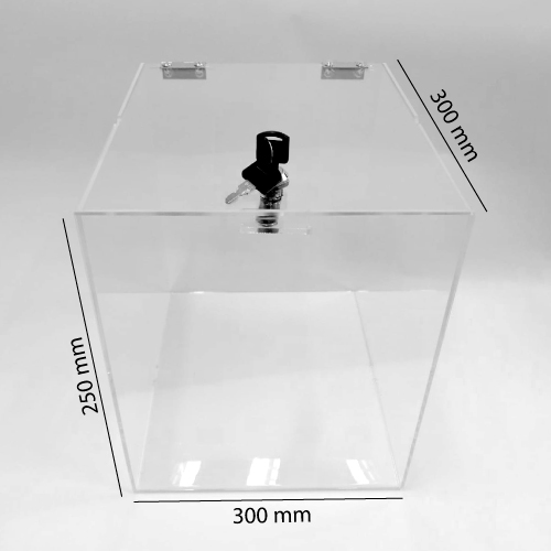 PLEXIGLASS BOX WITH LOCK 300x300x250 MM